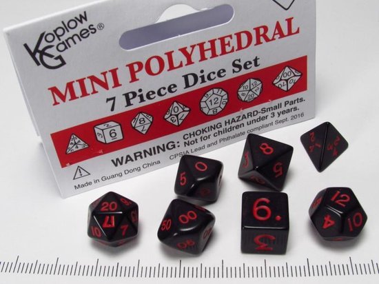 Afbeelding van het spel Mini Polydice set Zwart met rood