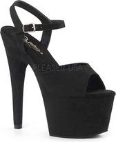 Pleaser Sandaal met enkelband -36 Shoes- ADORE-709FS Zwart