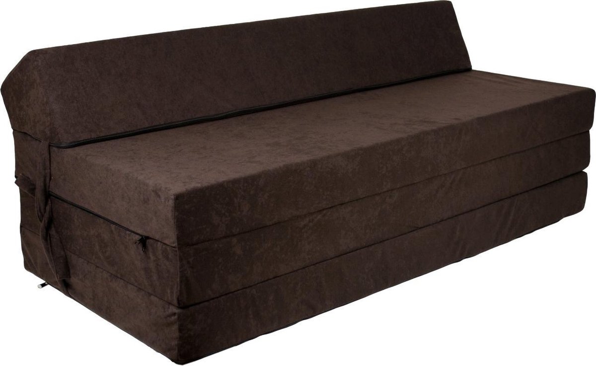 Viking Choice Opvouwbaar matras met hoofdkussen - Wasbare hoes - 200cm x 120cm x 10cm - Bruin