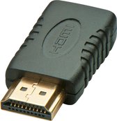 LINDY 41208 HDMI Adapter [1x HDMI-stekker - 1x HDMI-bus, mini] Zwart