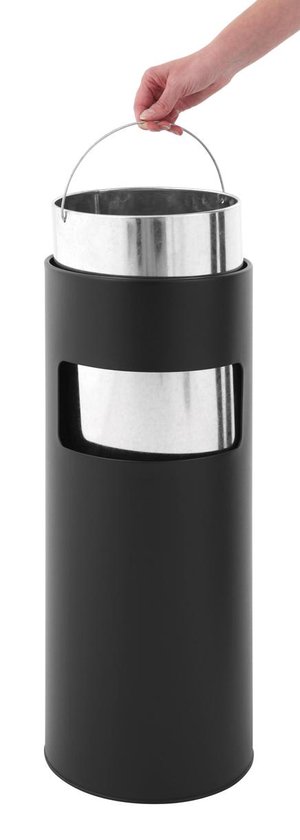 Poubelle ronde 13 litres noir mat