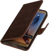 Étui en PU Mocca Pull-Up pour Samsung Galaxy S6 Edge Plus Booktype Wallet Cover