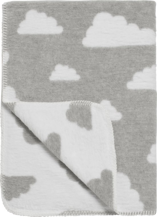 Meyco Modern Little Clouds - Ledikantdeken - 120 x 150 cm - Grijs