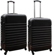 Travelerz kofferset 2 delig ABS groot - met cijferslot - reiskoffers 69 en 95 liter - zwart