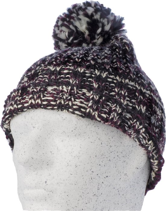 Gelert Women's Leigh Bobble Hat - Dames Muts - Zwart/Wit/Paars