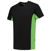Tricorp T-shirt Bicolor 102004 Zwart / Lime  - Maat XL