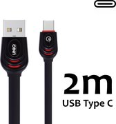 USB C kabel 2 meter Fast Charging/Data Transfer - Zwart USB C Kabel geschikt voor o.a Samsung Galaxy A8 A9 2018  Galaxy S10 S10Plus note 8 9