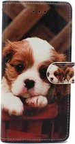 Samsung Galaxy A70 Hoesje met Print - Portemonnee Book Case - Kaarthouder & Magneetlipje - Puppy