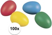 100 gekleurde plastic eieren  - Paasversiering / Paasdecoratie