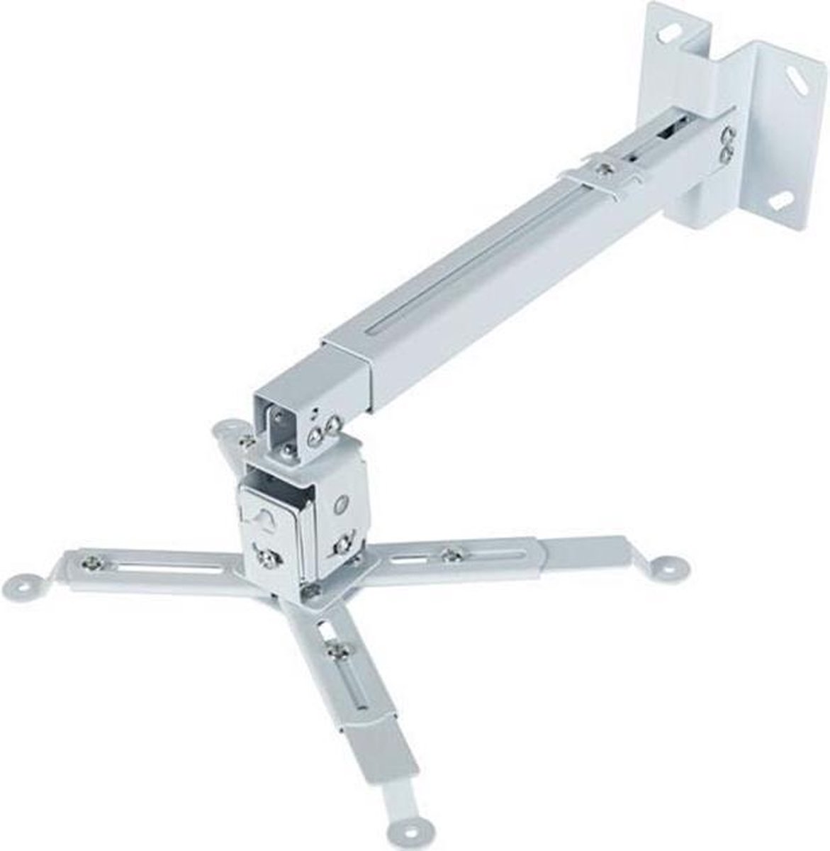 deleyCON Universele Beamer Projector Plafondsteun -15° Kantelbaar - 360° Draaibaar - tot 20 Kg - Plafondafstand Slechts 62mm - Variabel - Zwart