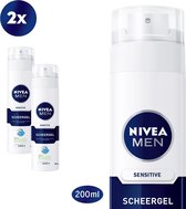 NIVEA MEN Sensitive Scheergel - 2 x 200 ml - Voordeelverpakking