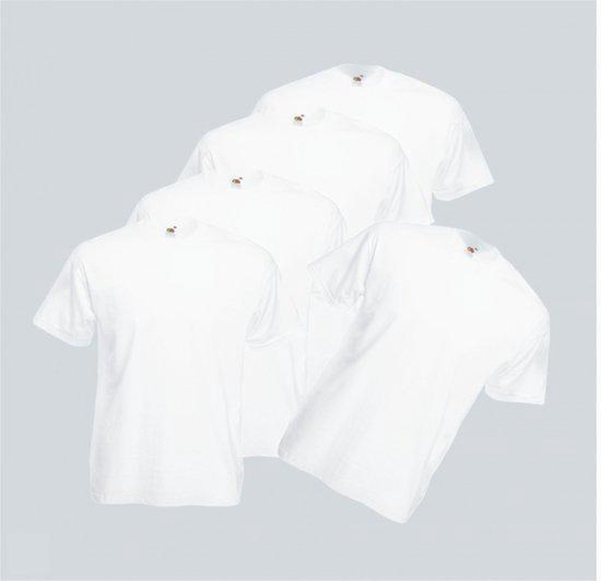 Mijncadeautje Fruit of the Loom Heren T-shirt wit maat XXL (onbedrukt - 5 stuks)