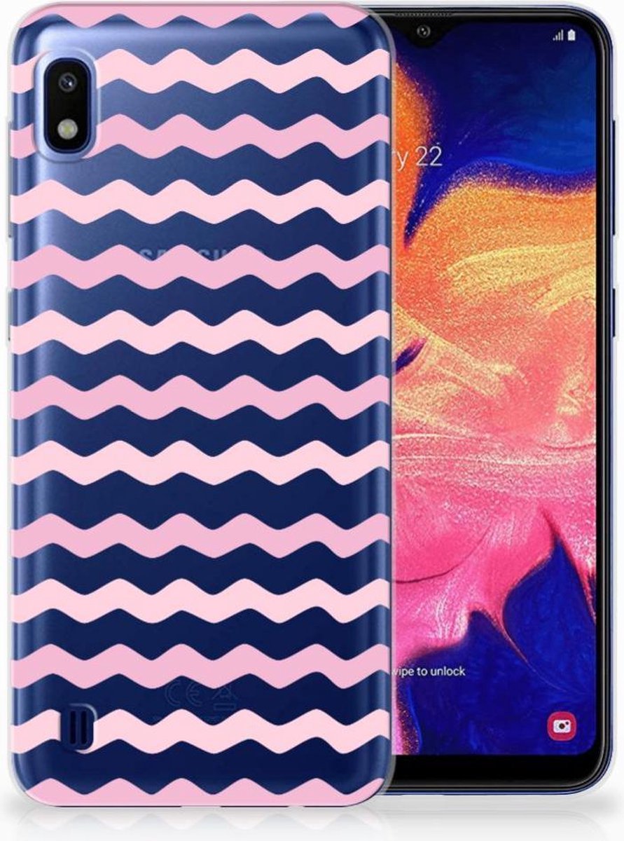 Samsung Galaxy A10 TPU bumper Waves Roze