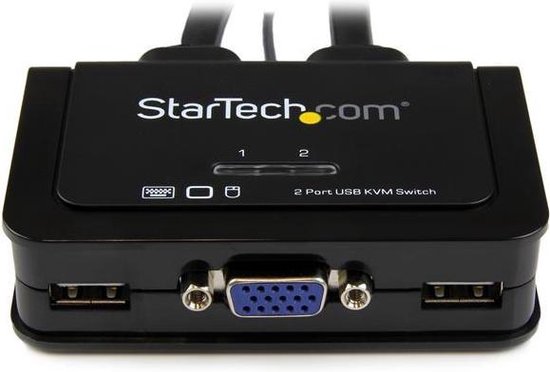2 poorts USB VGA kabel KVM switch met USB voeding en afstandsbediening 2 poorts USB VGA kabel KVM switch met USB voeding en afstandsbediening