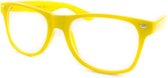 Freaky Glasses® | Wayfarer nerd bril zonder sterkte geel | Nerdbril