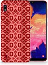 Samsung Galaxy A10 Back Case Siliconen Hoesje Batik Red