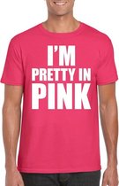 I am pretty in pink shirt roze heren S