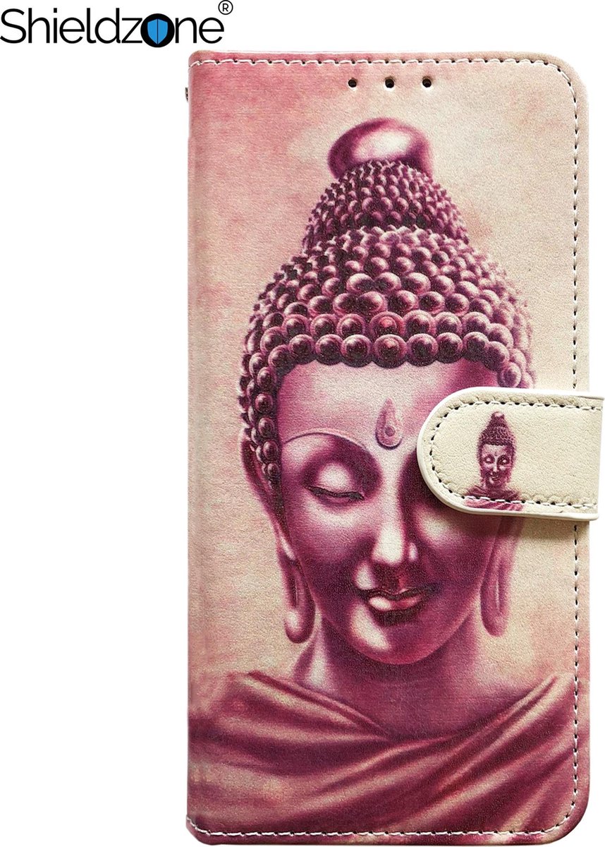 Shieldzone - Portemonnee hoesje voor Huawei P20 - Buddha (boeddha)