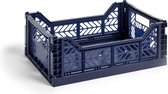 HAY Colour Crate M Navy Vouwkrat  L40 X B30 X H14.5 - 1 stuk