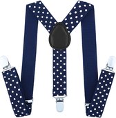Fako Fashion® - Kinder Bretels - Kinderbretels - Stippen - 65cm - Navy Blauw