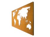 Roest Design metalen wereldkaart (klein) wanddecoratie van geroest metaal
