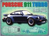 Grote muurplaat Porsche 911 Turbo 30x40cm