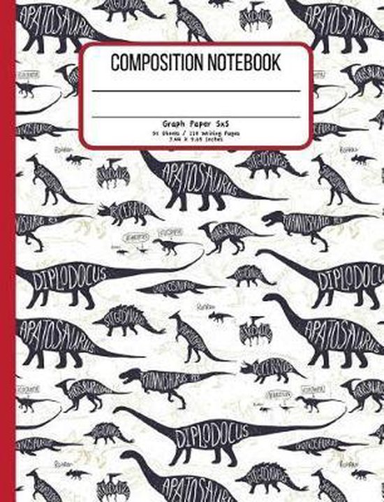 Composition Notebook Graph Paper 5x5 Quad 55 Sheets / 110 Writing Pages