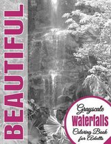 Beautiful Grayscale Waterfalls Adult Coloring Book