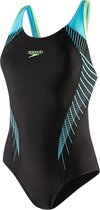 Speedo E10 Fit Badpak - Maat 40 Volwassenen - Zwart/blauw