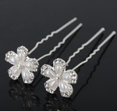 Hairpins - Bloem - Ivoor - 2 stuks| Haarpin - Haarsieraad - Haarversiering - Haaraccessoire | Bruid - Bruidsmeid - Bruidsmeisje - Bruidskapsel | Feest - Gelegenheid - Bruiloft - Kerst - Gala 