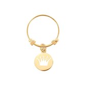 CO88 Collection Beloved 8CR 10009 52 Stalen Ring met Hanger - Kroon - Maat 52 - Goudkleurig