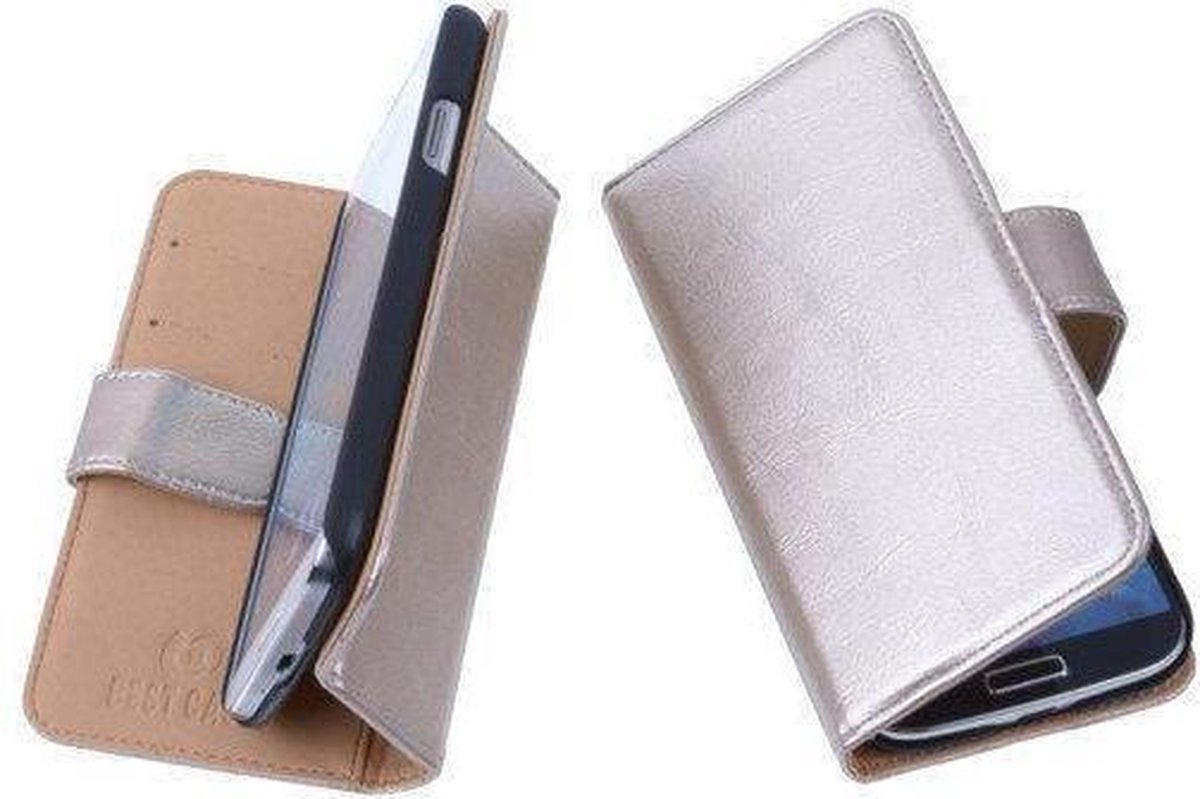 PU Leder Goud Hoesje Samsung Galaxy S3 mini Book/Wallet Case/Cover