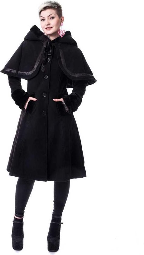 dames winter jas met afneembare cape zwart - S - Vixxsin bol.com