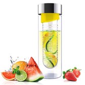Asobu Flavour It Drinkbeker - Glas - Incl. Fruitinfuse - 480 ml - Geel/Zilver