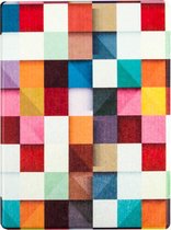 Shop4 - Sleepcover Hoes voor Kobo Aura One - Gekleurde Vierkanten