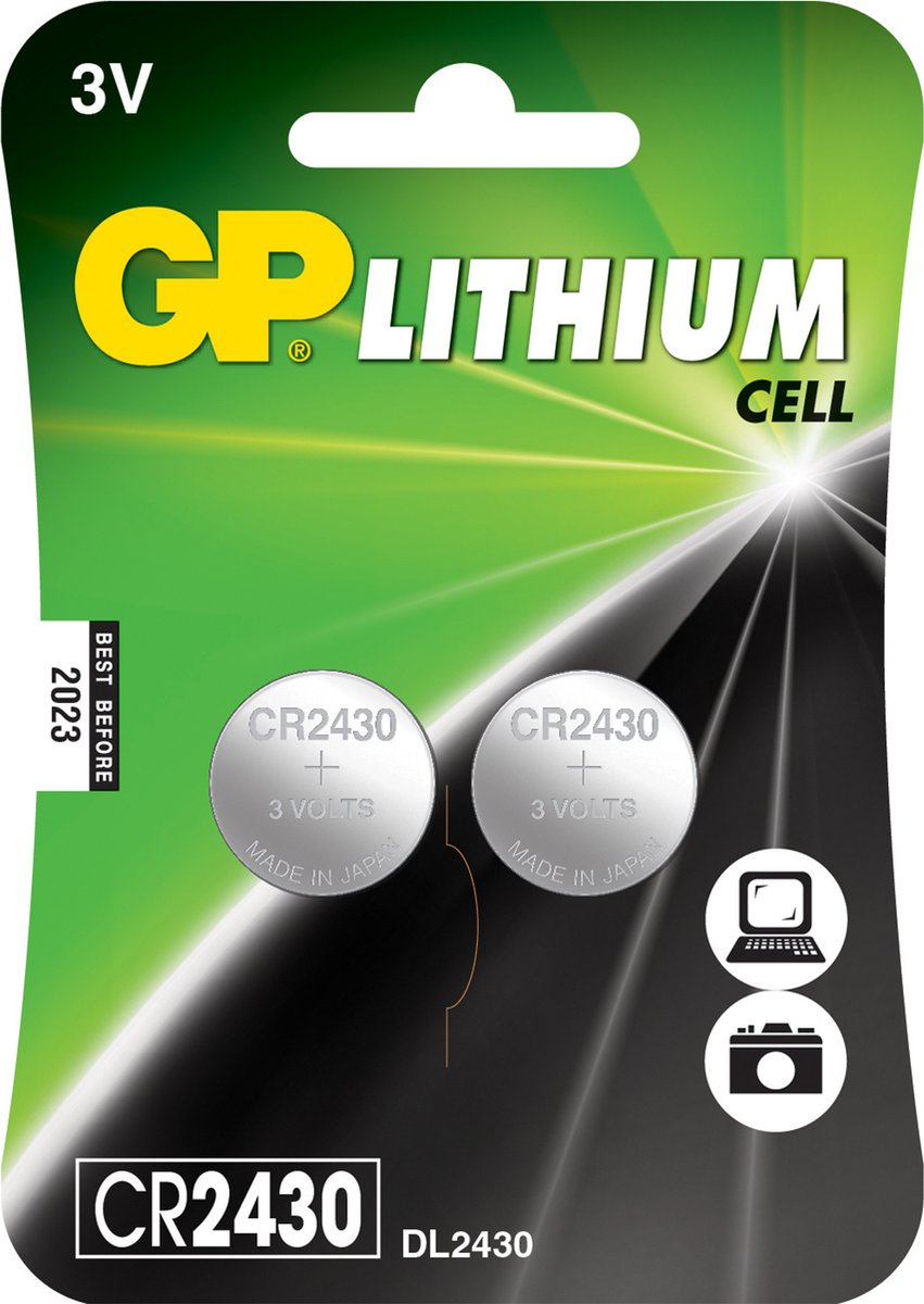 GP Lithium CR2430 knoopcelbatterijen - 2 stuks