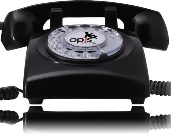 OPIS 60's RETRO TELEFOON / VINTAGE TELEFOON Zwart | bol.com