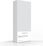 Luxe Katoen Topper Hoeslaken Grijs | 160x220 | Ademend En Verkoelend | Uitstekende pasvorm