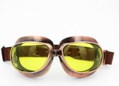 Vintage vliegeniersbril geel glas
