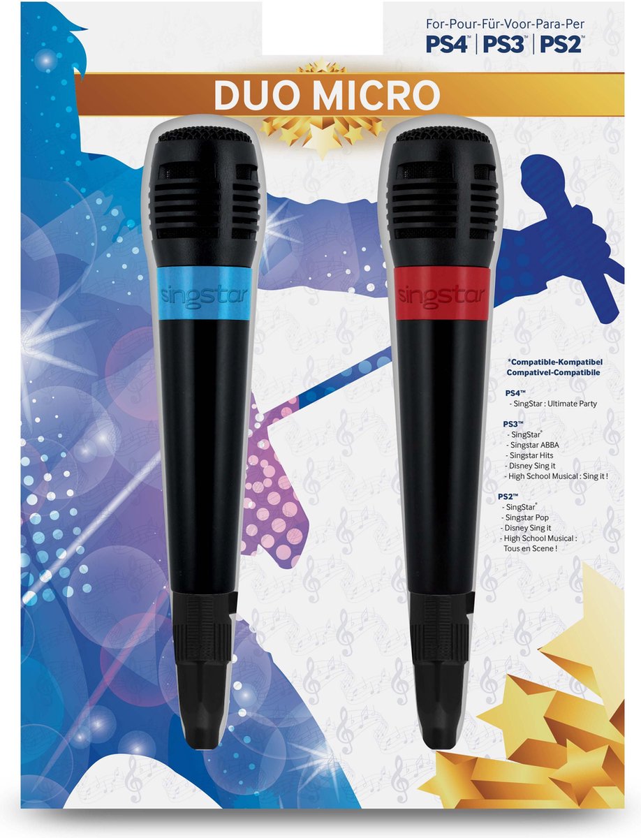 Twee officiële Singstar-microfoons (PS4 + PS3 + PS2) | bol.com