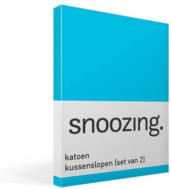 Snoozing - Katoen - Kussenslopen - Set van 2 - 50x70 cm - Turquoise