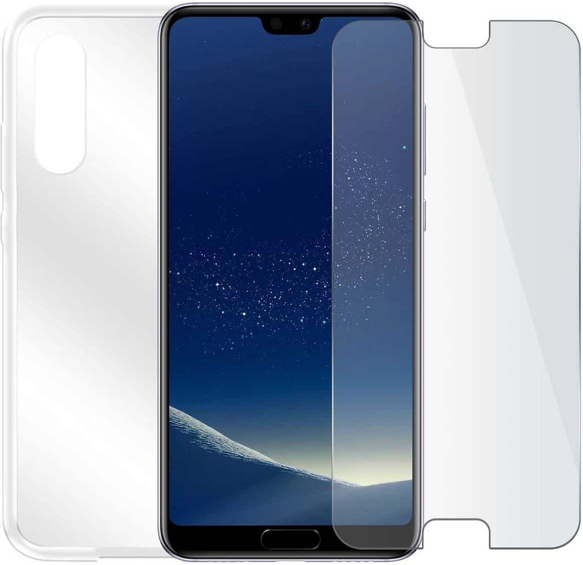 Huawei P Smart - Beschermingsset - Screenprotector met siliconen hoes