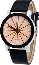 Fako® - Horloge - Black Ivory Quartz - Ø 40mm - Zwart & Crème