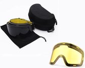 Skibril snowboard Goggles met magnetische lens spiegel black frame zwart Y type 6 Cat. 1 tot 4 - /