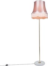 QAZQA kaso - Retro Vloerlamp | Staande Lamp met kap - 1 lichts - H 1750 mm - Roze -  Woonkamer | Slaapkamer | Keuken