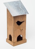 Vogelhuisje hout 4 stuks 13x10,5x34cm - Voederhuis - Tafelmodel - Nestkas - Broeden - Tuindecoratie
