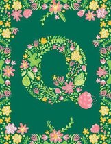 Floral Initial Q Monogram Journal