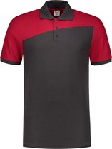 Tricorp Poloshirt Bicolor Naden 202006 Donkergrijs / Rood - Maat 3XL