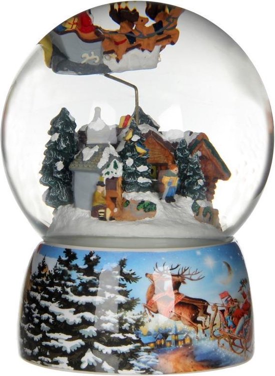 Aankoop chatten drempel Glazen bol met kerstman 16x13 cm | bol.com