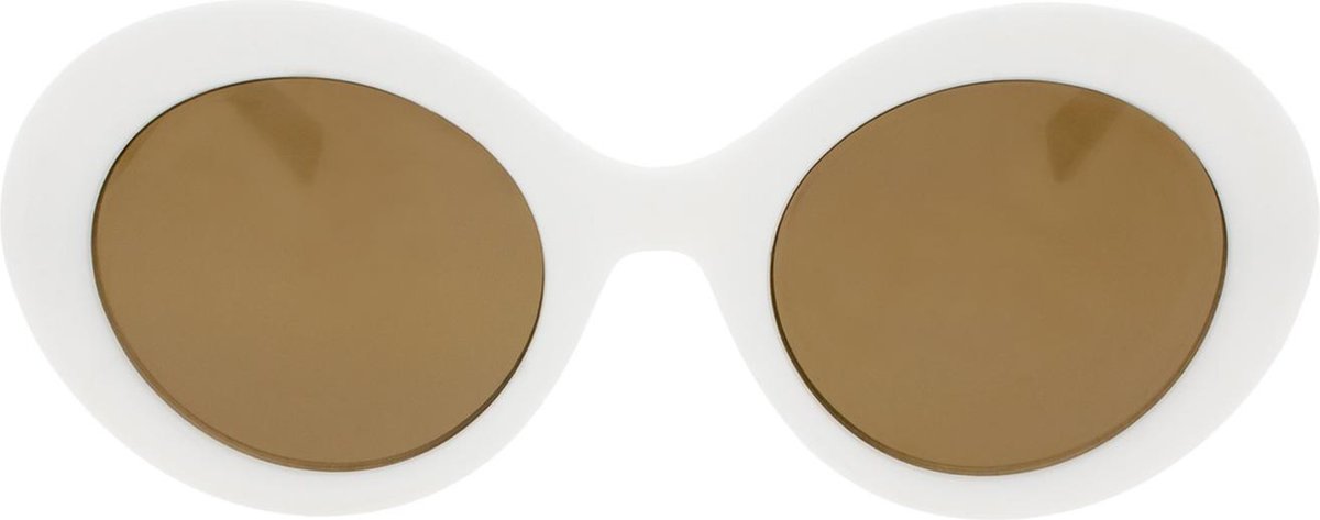 Icon Eyewear Zonnebril FEM - Wit montuur - Goud spiegelende glazen